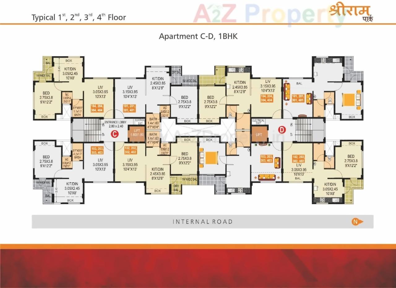 Layout of real estate project Shriram Park located at Aurangabad-m-corp, Aurangabad, Maharashtra