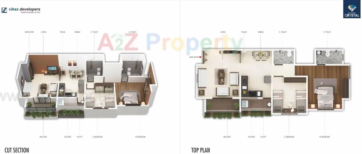Layout of real estate project Silver Crystal located at Aurangabad-m-corp, Aurangabad, Maharashtra