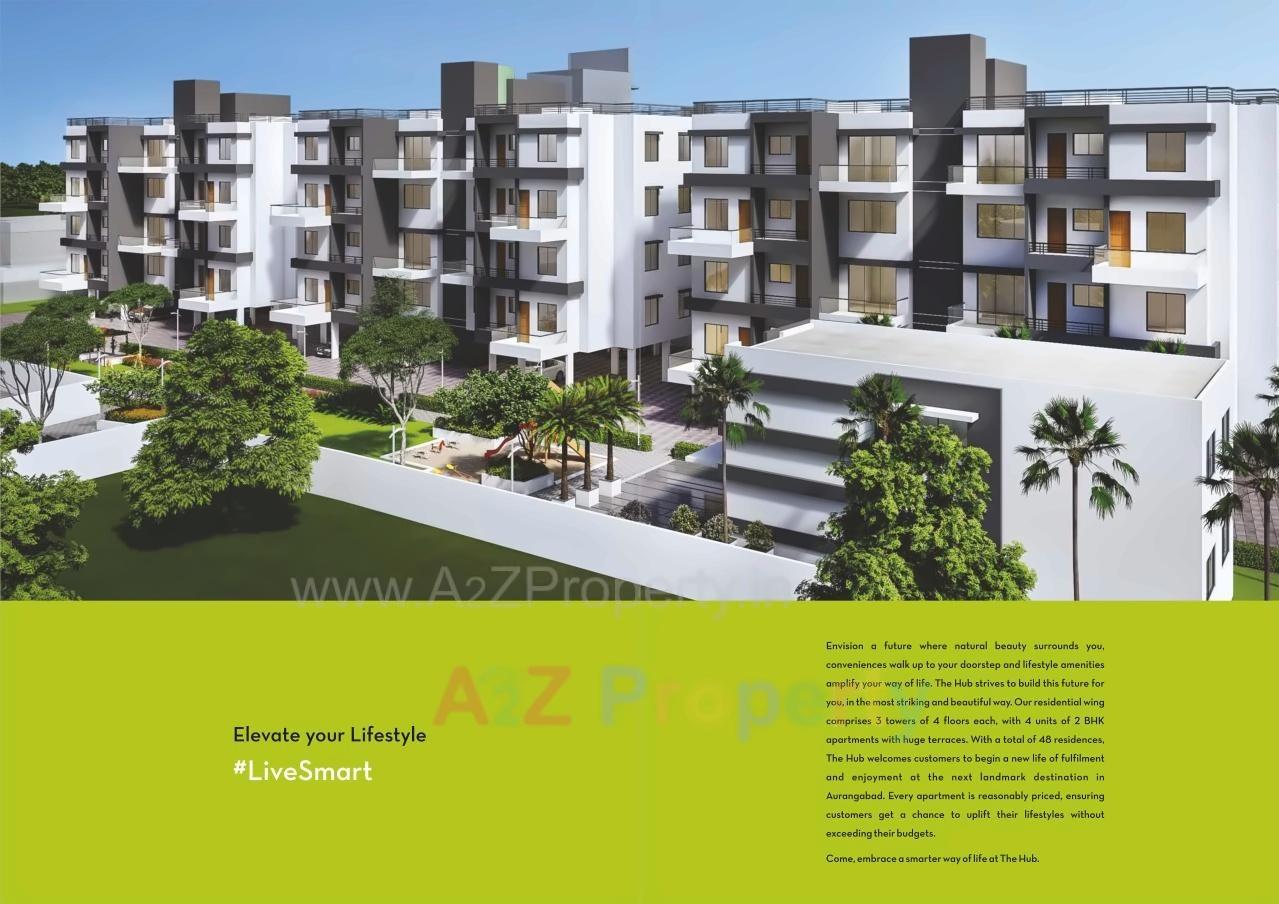 3D Elevation of real estate project The Hub located at Shendra-kamangar, Aurangabad, Maharashtra