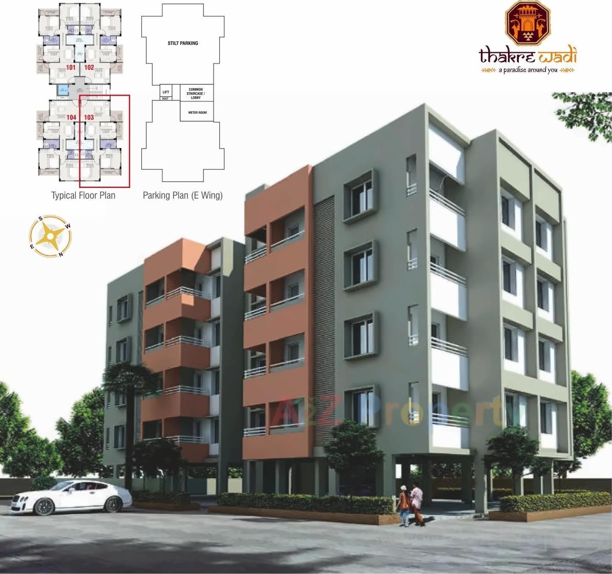 3D Elevation of real estate project Thakrewadi located at Chandrapur-m-cl, Chandrapur, Maharashtra
