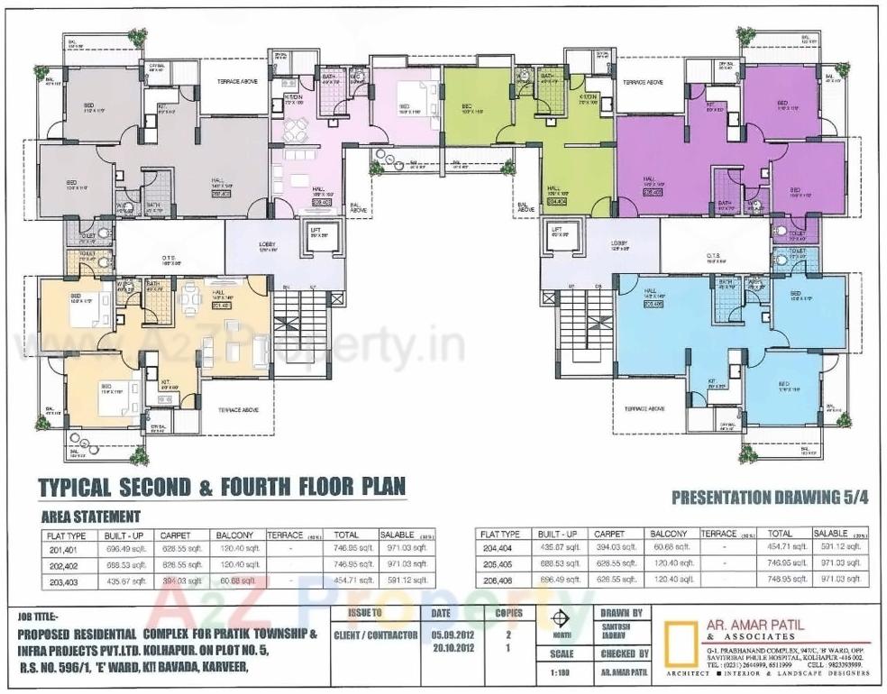 Layout of real estate project Pratiraj Towers located at Kolhapur-m-corp, Kolhapur, Maharashtra