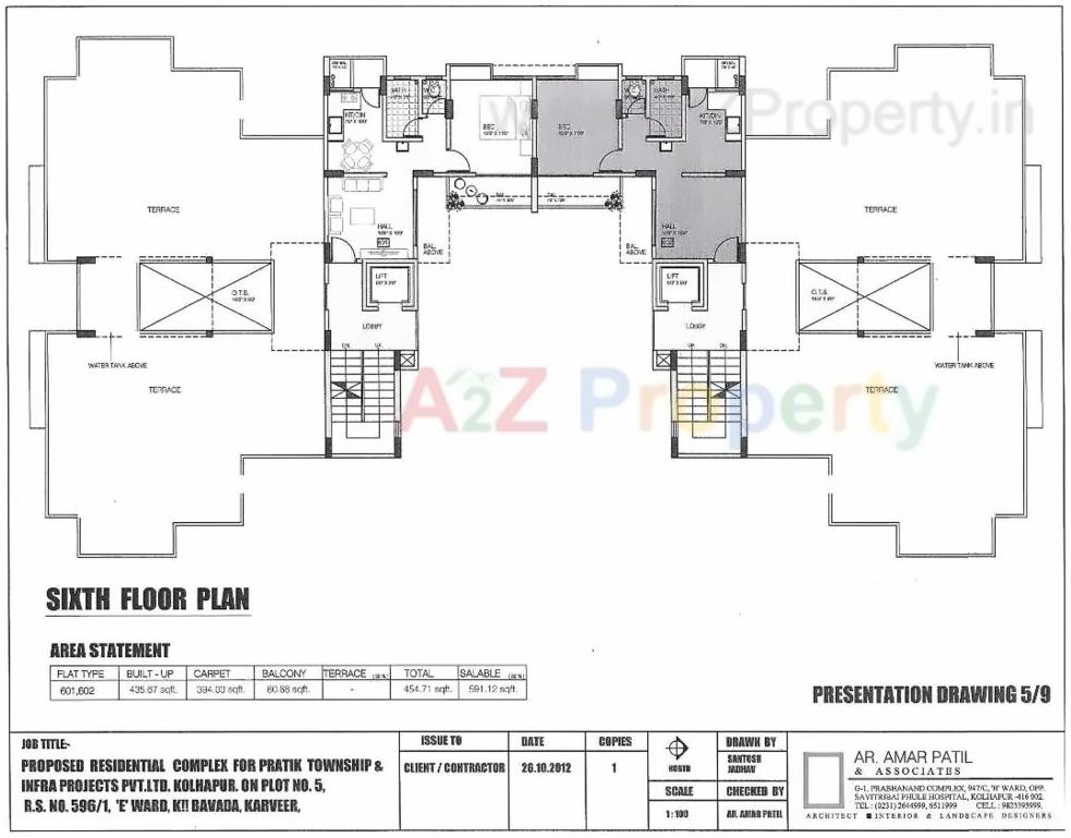 Layout of real estate project Pratiraj Towers located at Kolhapur-m-corp, Kolhapur, Maharashtra
