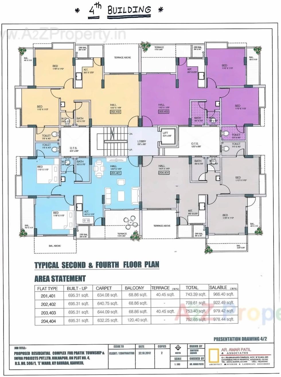 Layout of real estate project Pratiraj Towers located at Kolhapur-m-corp, Kolhapur, Maharashtra