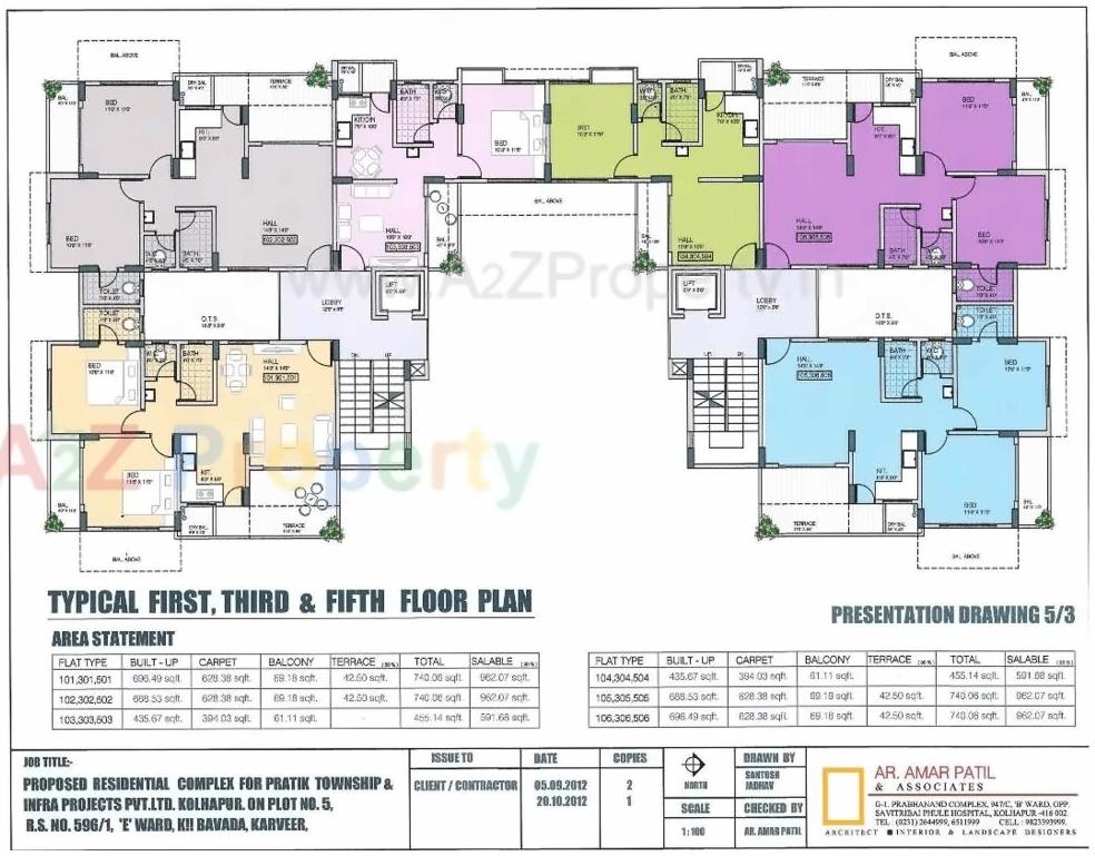Layout of real estate project Pratiraj Towers located at Kolhapur-m-corp, Kolhapur, Maharashtra
