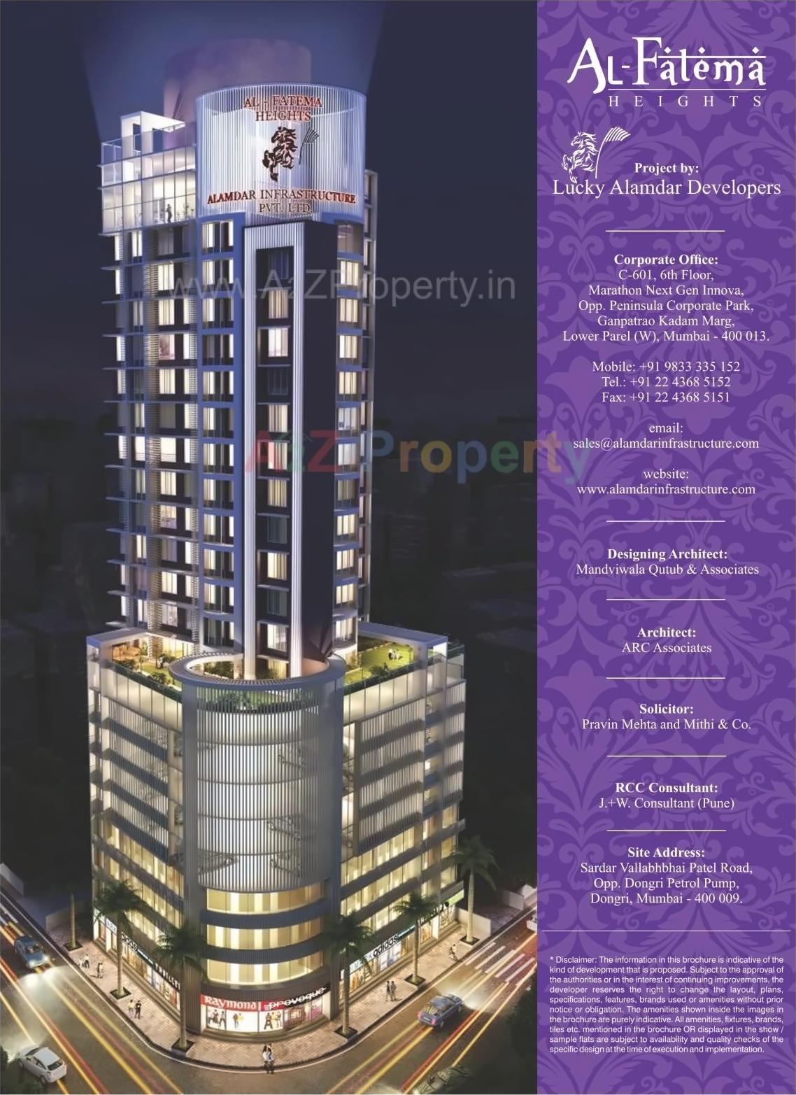 3D Elevation of real estate project Al Fatema Heights located at Abcd400009, MumbaiCity, Maharashtra