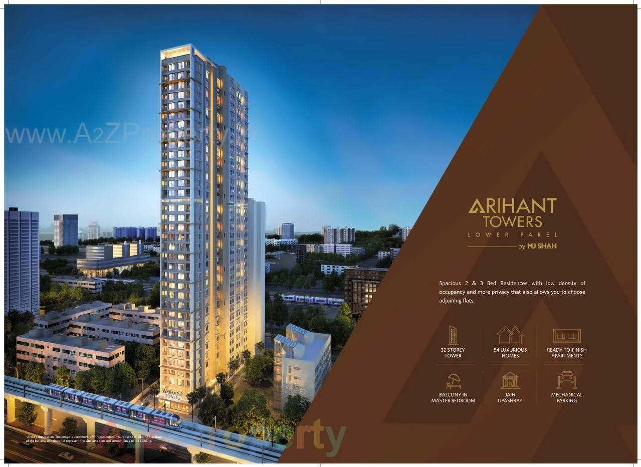 3D Elevation of real estate project Arihant Towers   By Mj Shah located at Mumbai-city, MumbaiCity, Maharashtra