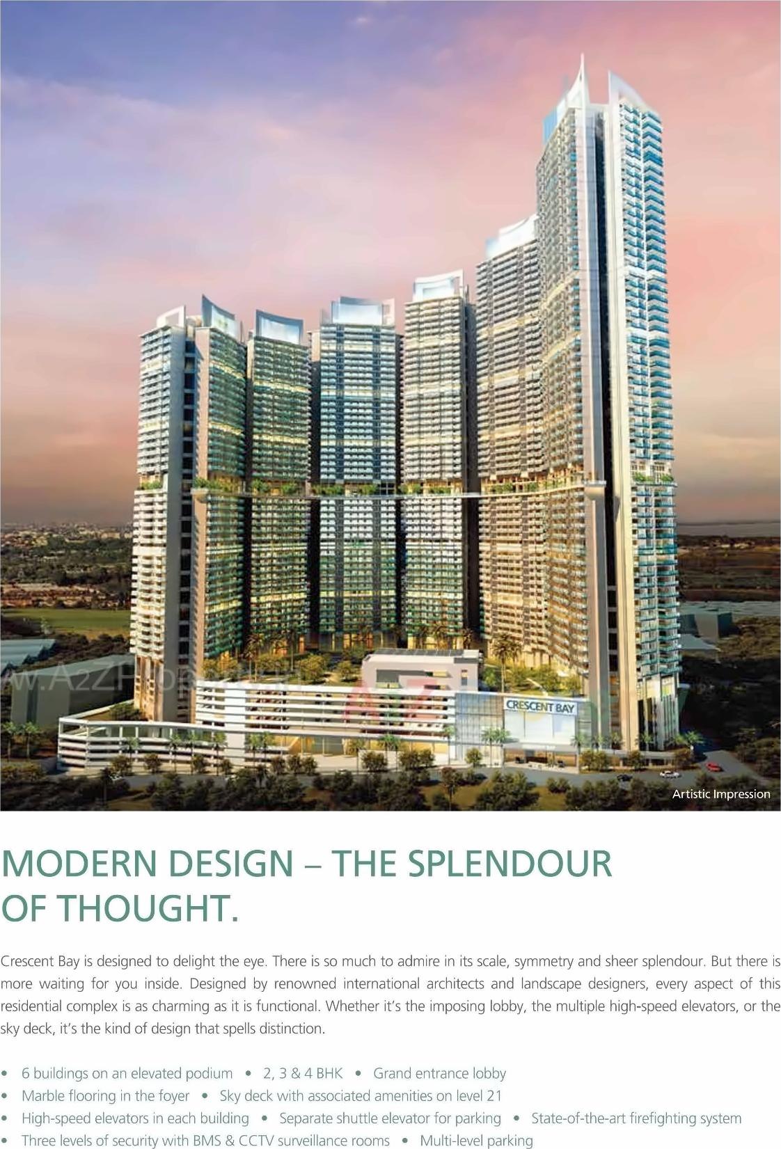 3D Elevation of real estate project Crescent Bay   T1   40, 41 Floors located at Fsouth400012, MumbaiCity, Maharashtra