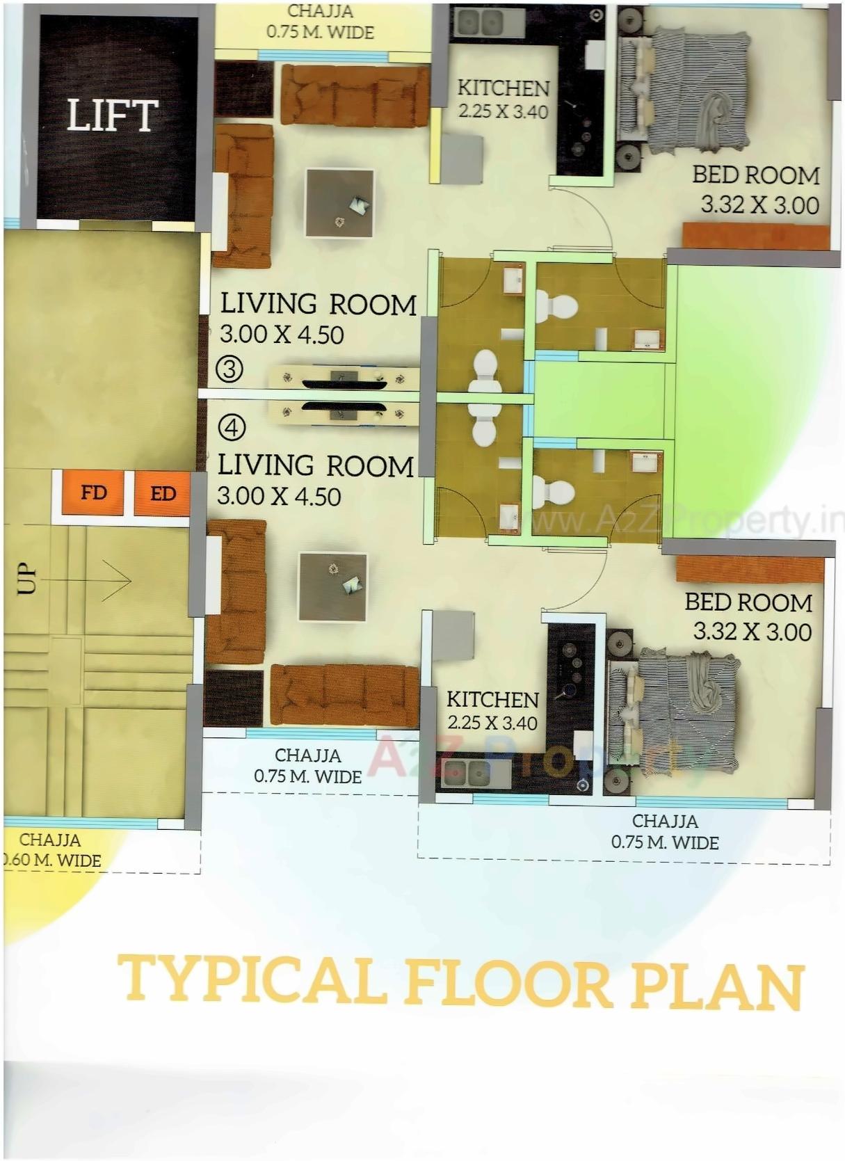 Layout of real estate project Daffodil Heights located at Mumbai-city, MumbaiCity, Maharashtra