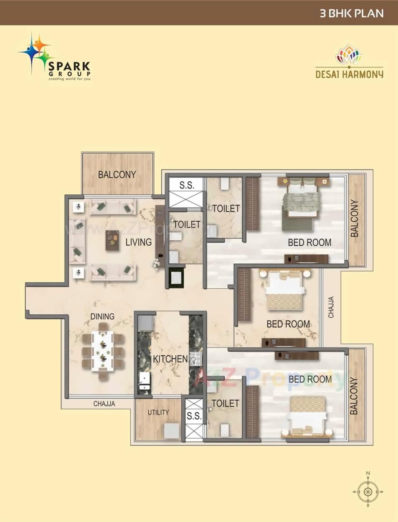 Layout of real estate project Desai Harmony located at Mumbai-city, MumbaiCity, Maharashtra