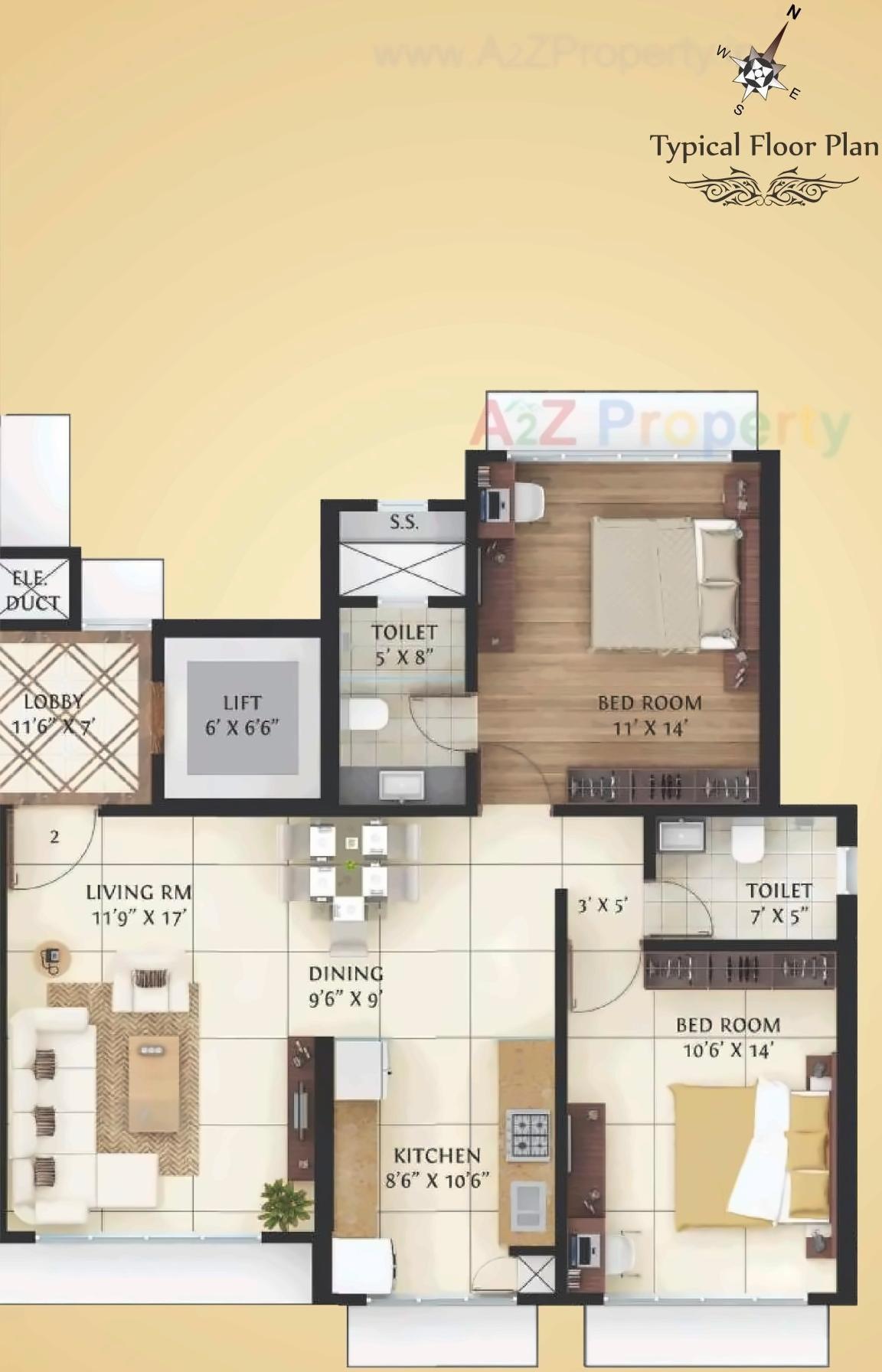 Layout of real estate project Elanza located at Gsouth400025, MumbaiCity, Maharashtra