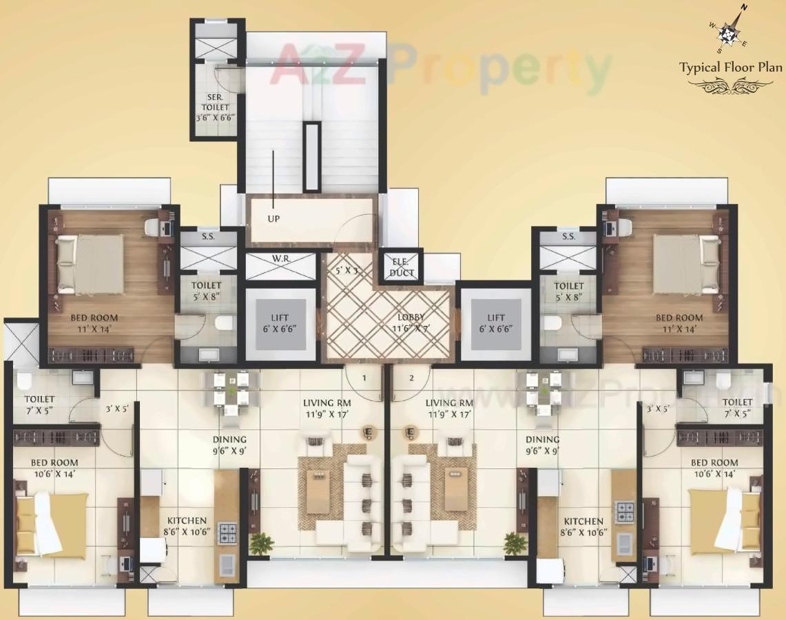 Layout of real estate project Elanza located at Gsouth400025, MumbaiCity, Maharashtra