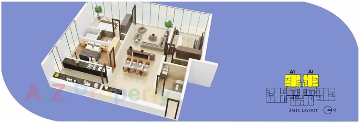 Layout of real estate project Grove Towers located at Fnorth400014, MumbaiCity, Maharashtra