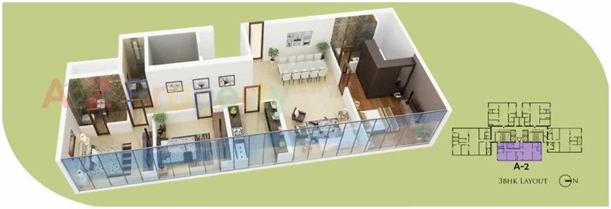 Layout of real estate project Grove Towers located at Fnorth400014, MumbaiCity, Maharashtra