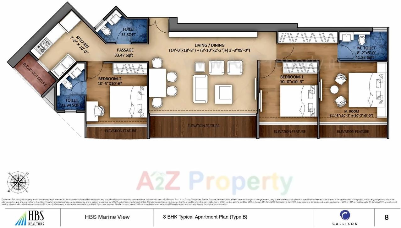 Layout of real estate project Hbs Marineview located at Abcd400002, MumbaiCity, Maharashtra