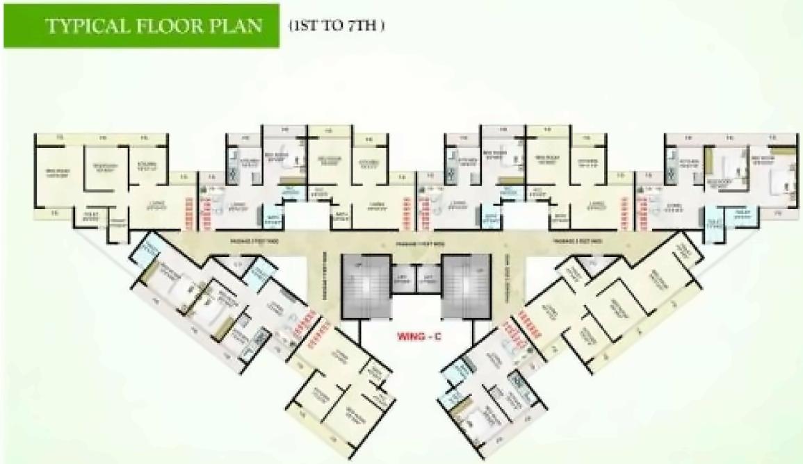 Layout of real estate project Hillwood located at Mumbai-city, MumbaiCity, Maharashtra