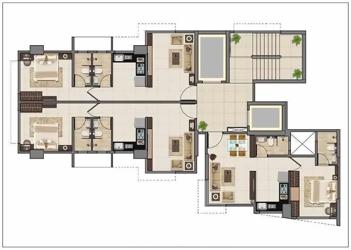 Layout of real estate project Horizon located at Gnorth400016, MumbaiCity, Maharashtra