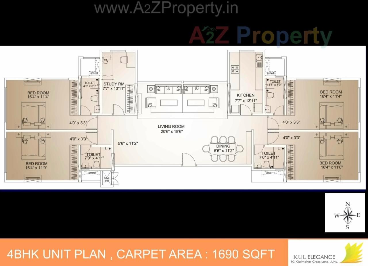 Layout of real estate project Kul Elegance located at Mumbai-city, MumbaiCity, Maharashtra