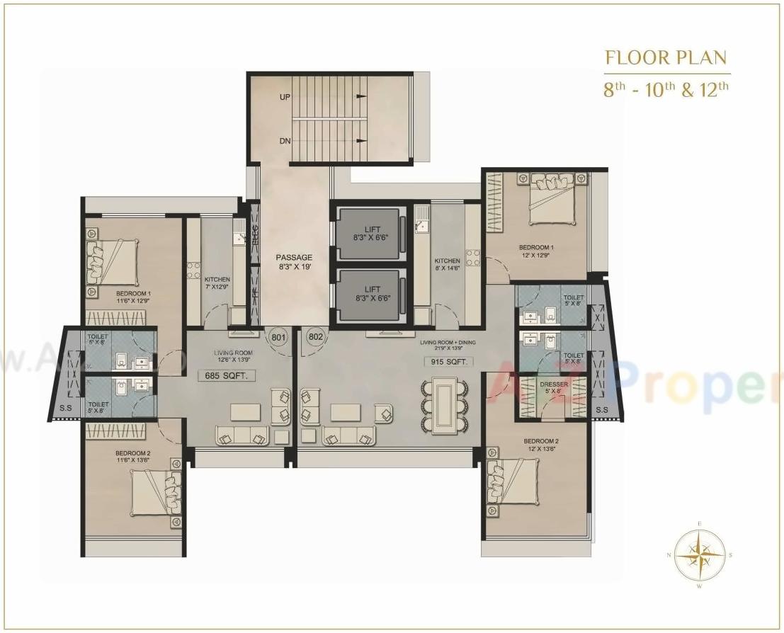 Layout of real estate project Prem Girja located at Fnorth400022, MumbaiCity, Maharashtra