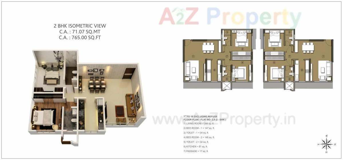Layout of real estate project Princecare Zinnia located at Gnorth400016, MumbaiCity, Maharashtra