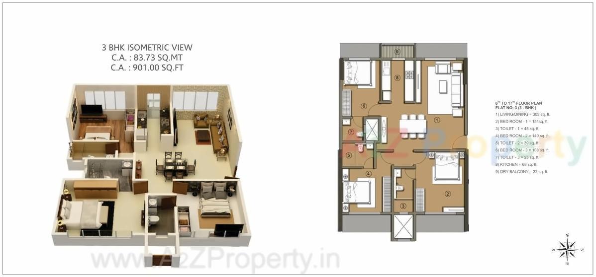 Layout of real estate project Princecare Zinnia located at Gnorth400016, MumbaiCity, Maharashtra