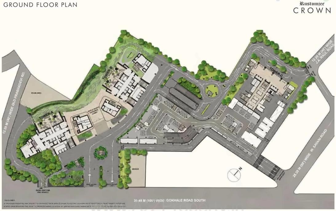 Layout of real estate project Rustomjee Crown located at Gsouth400025, MumbaiCity, Maharashtra