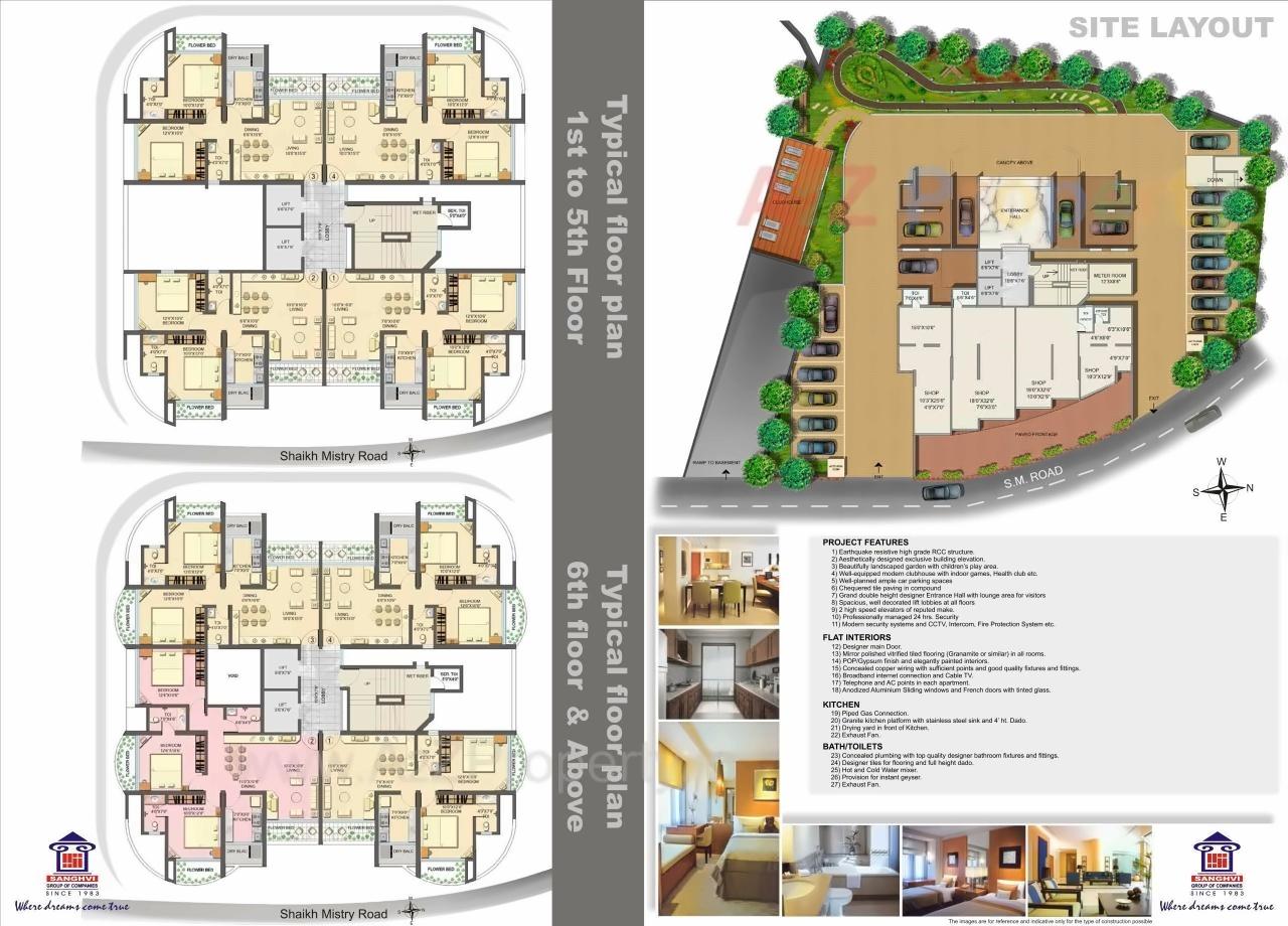 Layout of real estate project Sanghvi Heights located at Mumbai-city, MumbaiCity, Maharashtra