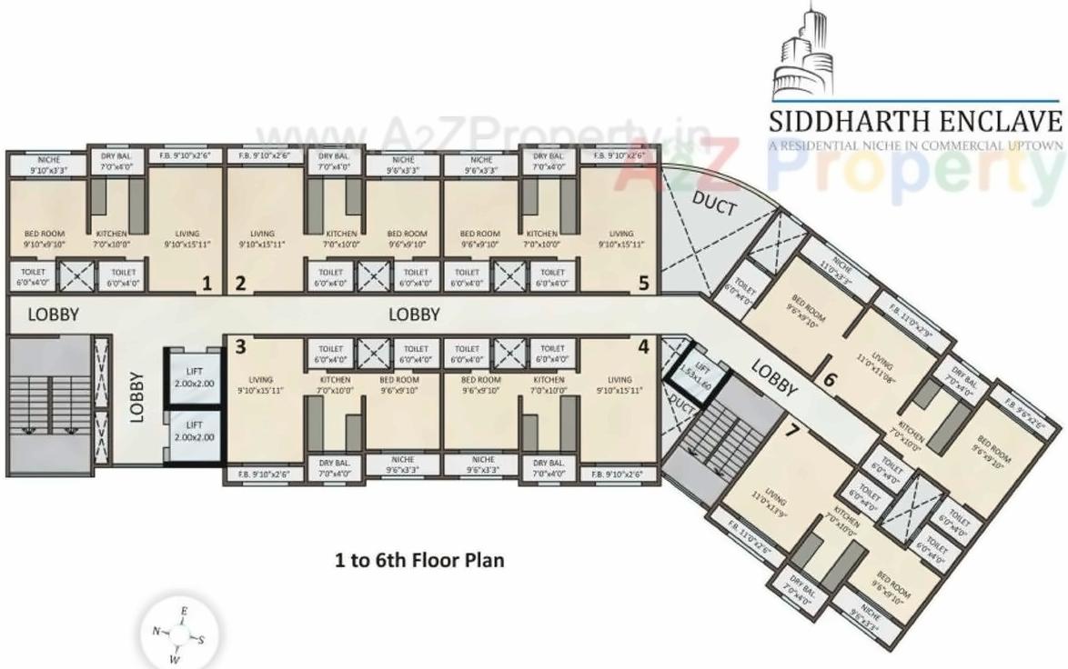 Layout of real estate project Siddharth Enclave located at Gsouth400013, MumbaiCity, Maharashtra