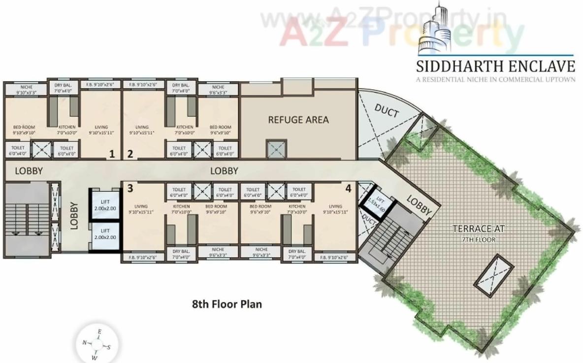 Layout of real estate project Siddharth Enclave located at Gsouth400013, MumbaiCity, Maharashtra