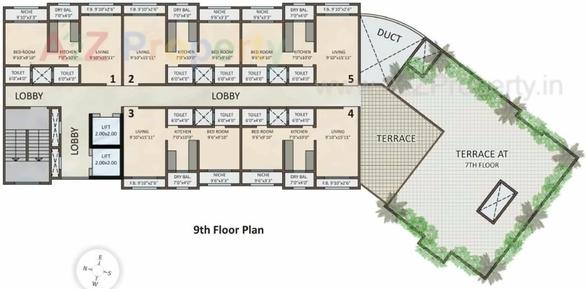 Layout of real estate project Siddharth Enclave located at Gsouth400013, MumbaiCity, Maharashtra