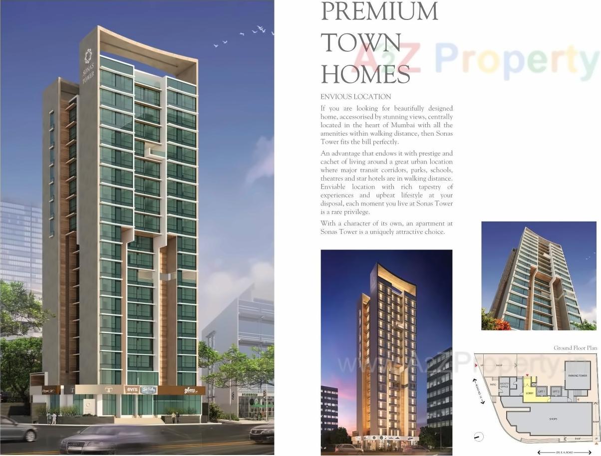 3D Elevation of real estate project Sonas Tower located at Fsouth400012, MumbaiCity, Maharashtra