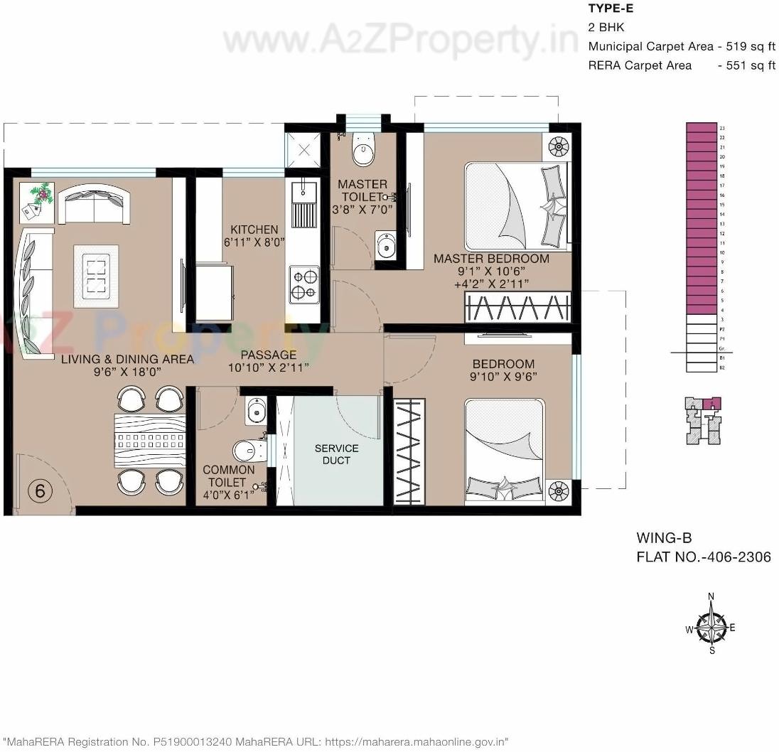 Layout of real estate project The Baya Victoria located at E400011, MumbaiCity, Maharashtra