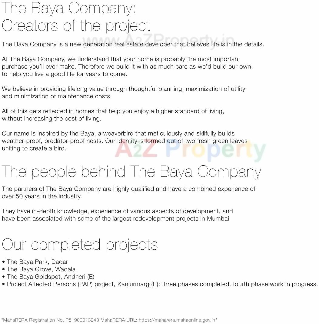  of real estate project The Baya Victoria located at E400011, MumbaiCity, Maharashtra