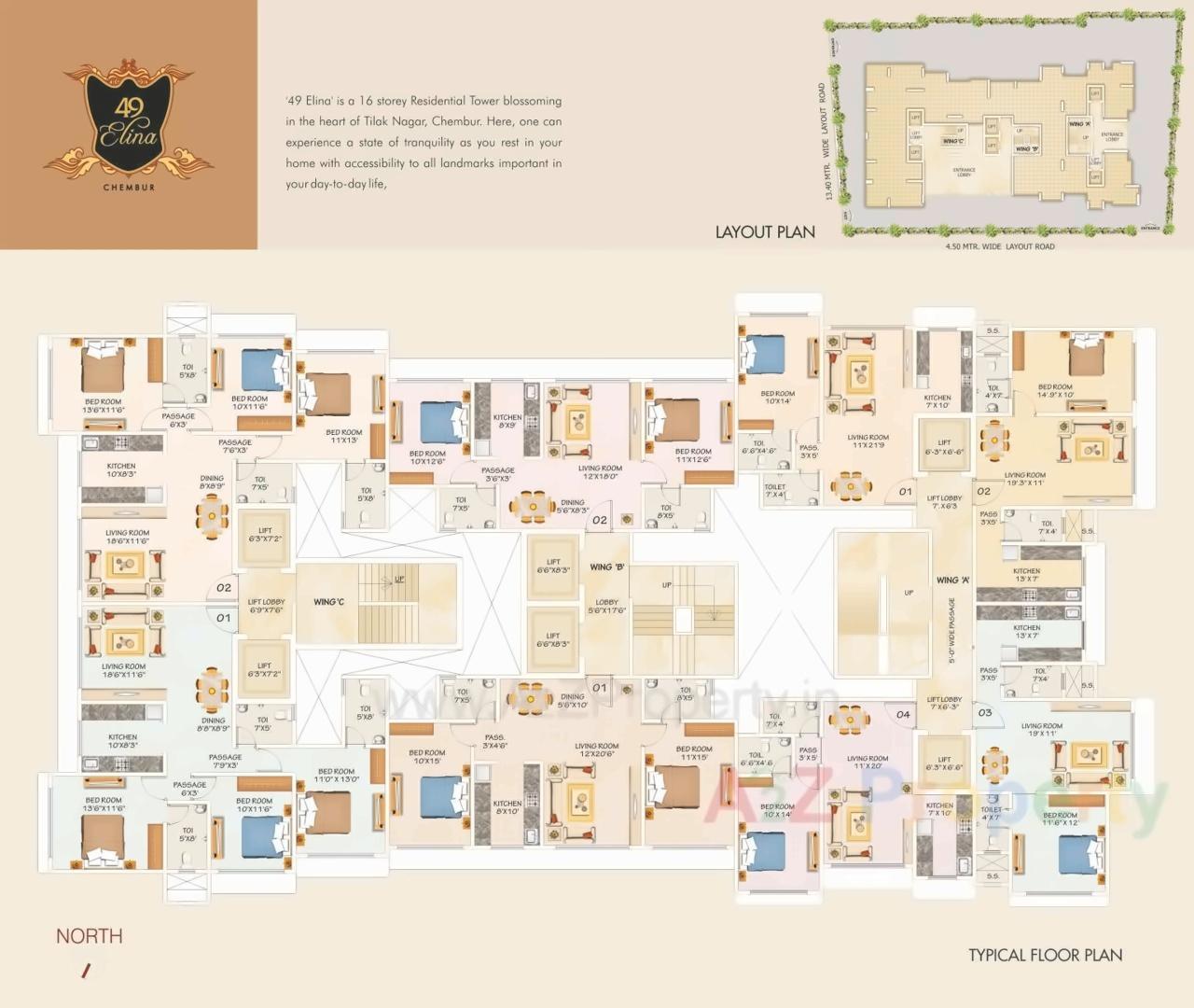 Layout of real estate project 49 Elina located at Kurla, MumbaiSuburban, Maharashtra