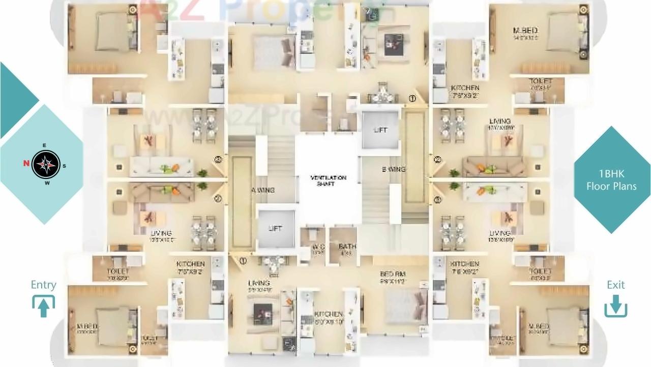 Layout of real estate project Aayush Aura located at Kurla, MumbaiSuburban, Maharashtra