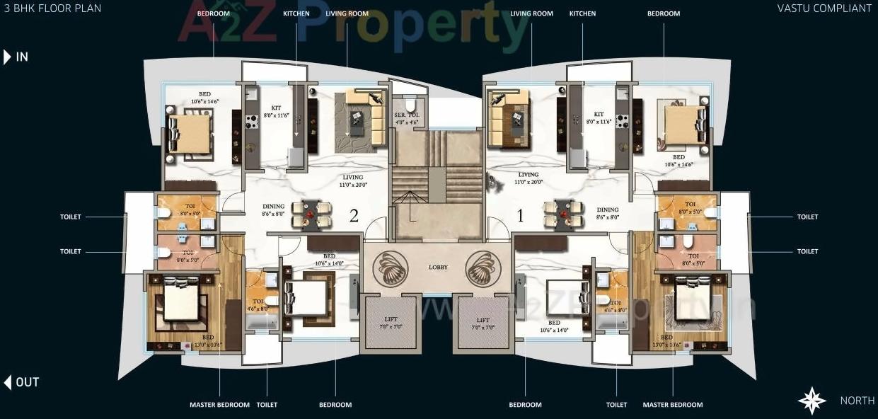 Layout of real estate project Aayush Poornima located at Kurla, MumbaiSuburban, Maharashtra