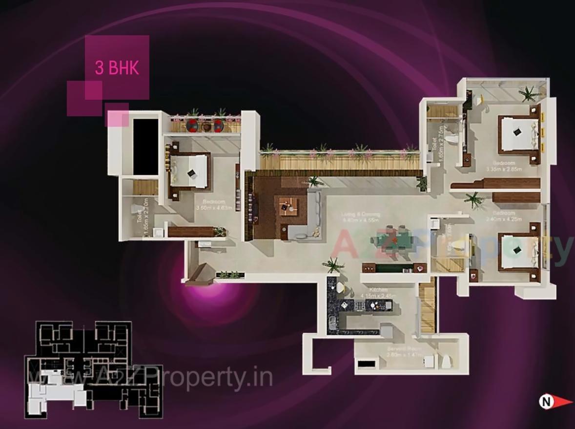 Layout of real estate project Ajmera Treon located at Kurla, MumbaiSuburban, Maharashtra