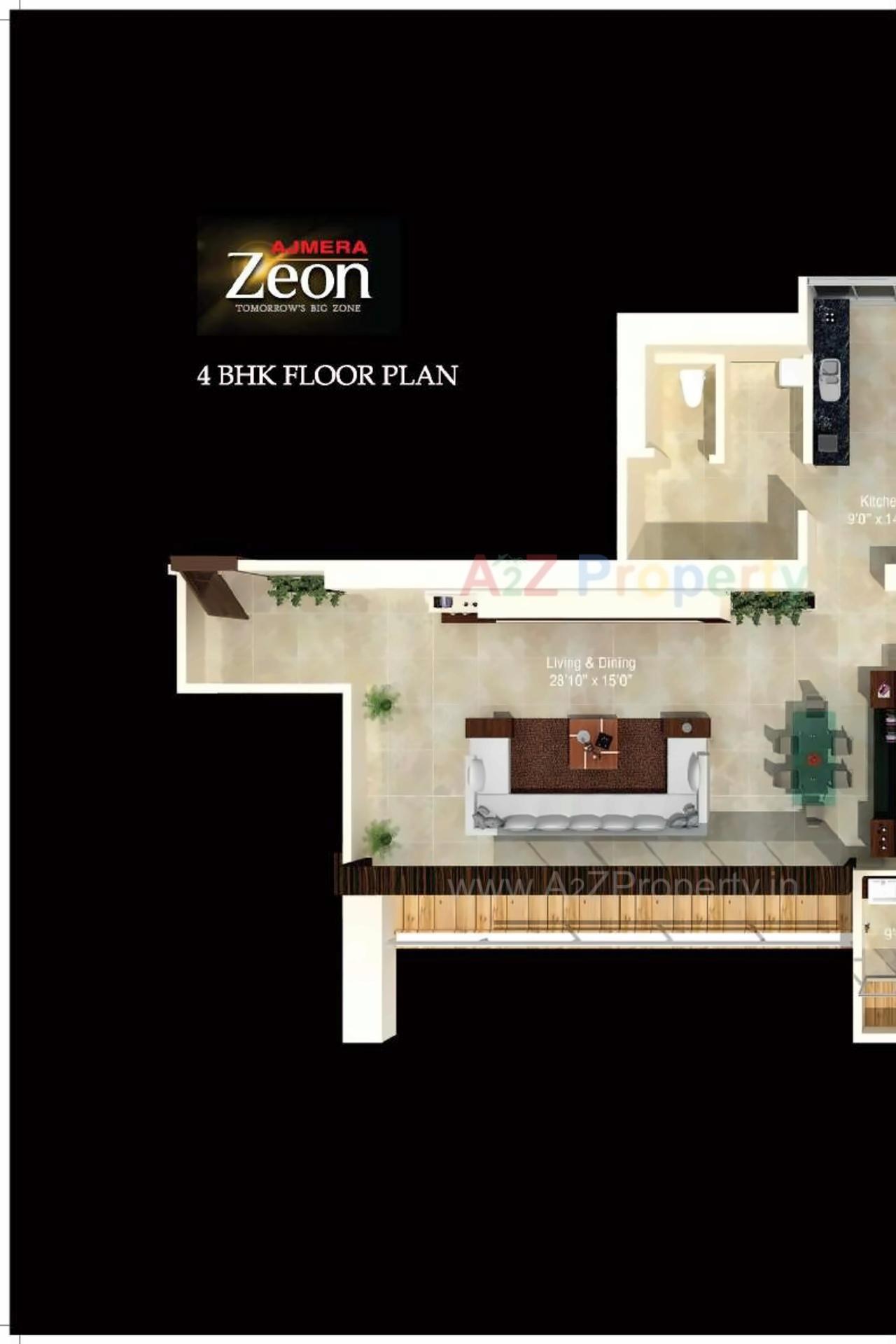 Layout of real estate project Ajmera Zeon located at Kurla, MumbaiSuburban, Maharashtra