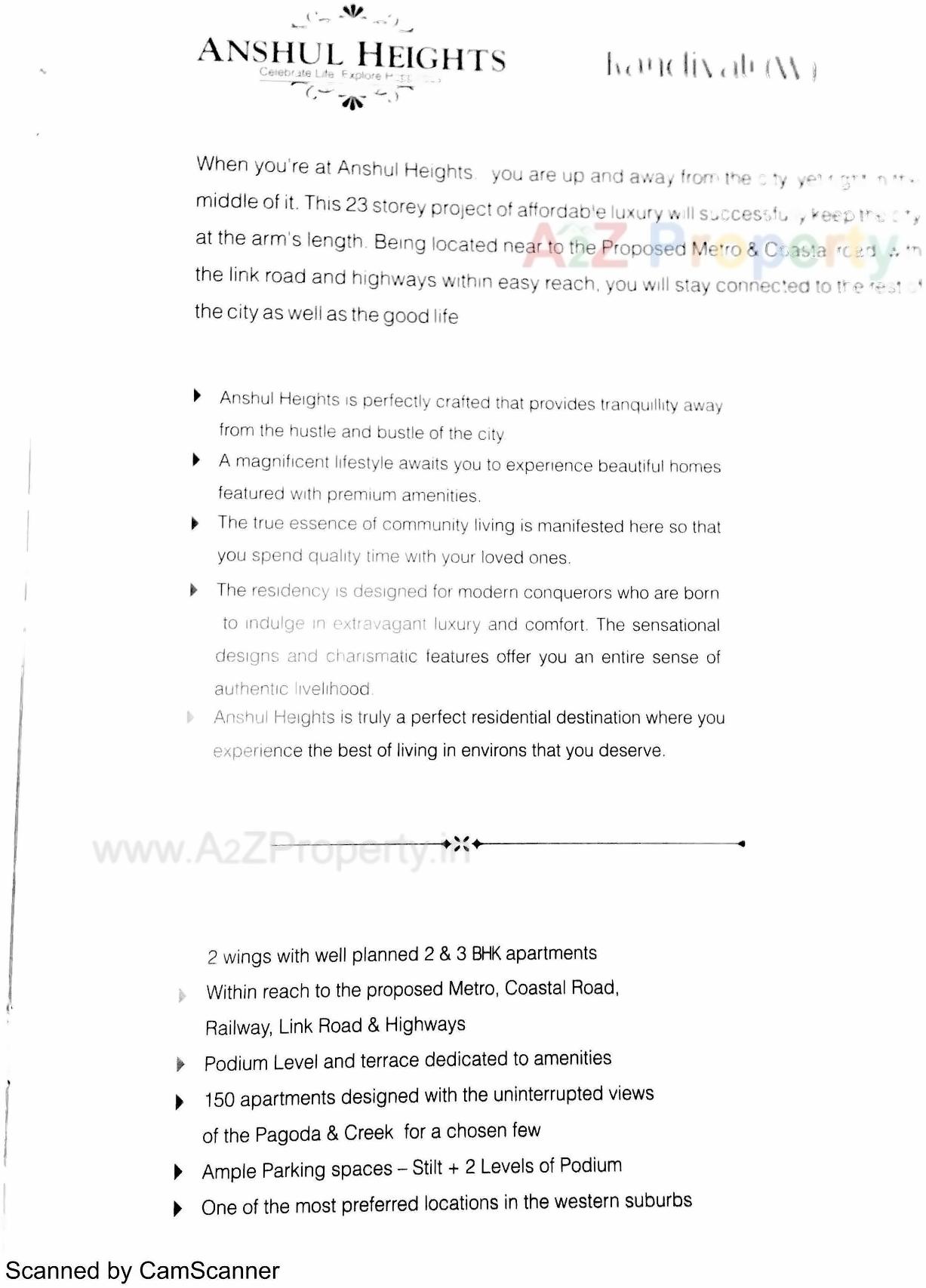  of real estate project Anshul Heights located at Borivali, MumbaiSuburban, Maharashtra