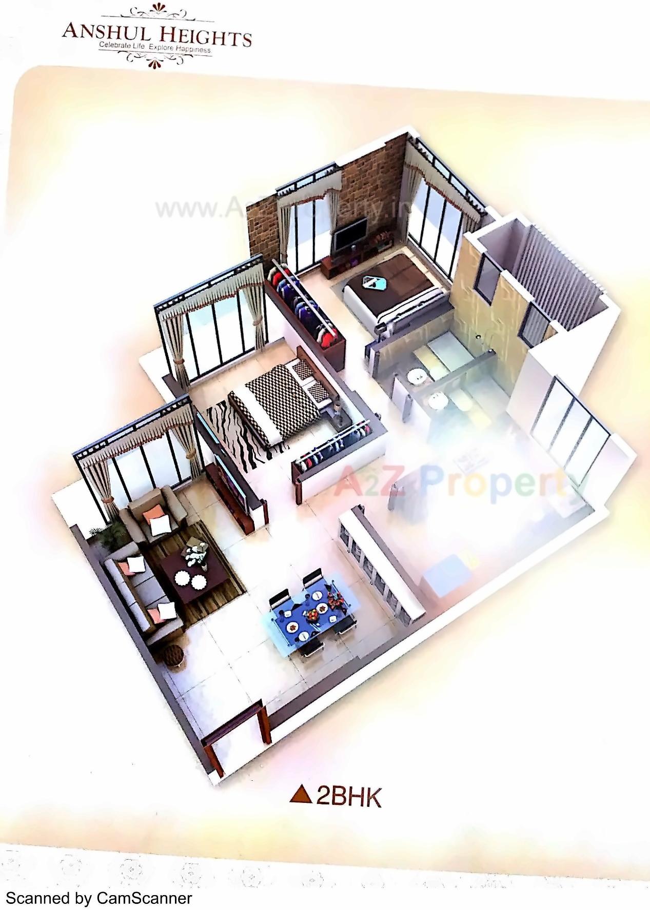 Layout of real estate project Anshul Heights located at Borivali, MumbaiSuburban, Maharashtra