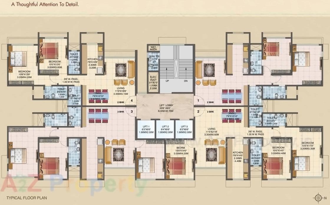 Layout of real estate project Asmita Sand Dunes located at Borivali, MumbaiSuburban, Maharashtra