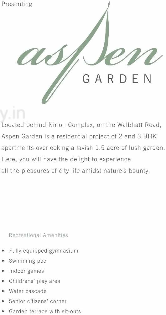 of real estate project Aspen Garden located at Borivali, MumbaiSuburban, Maharashtra