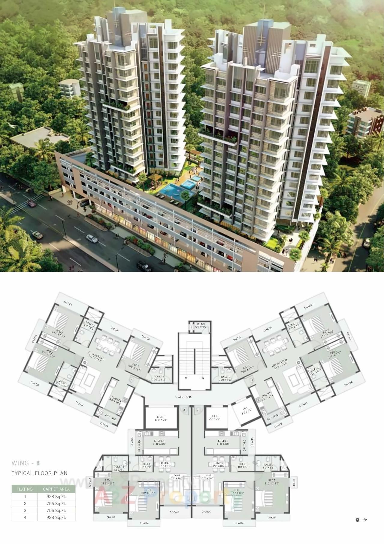 3D Elevation of real estate project Aspen Garden located at Borivali, MumbaiSuburban, Maharashtra