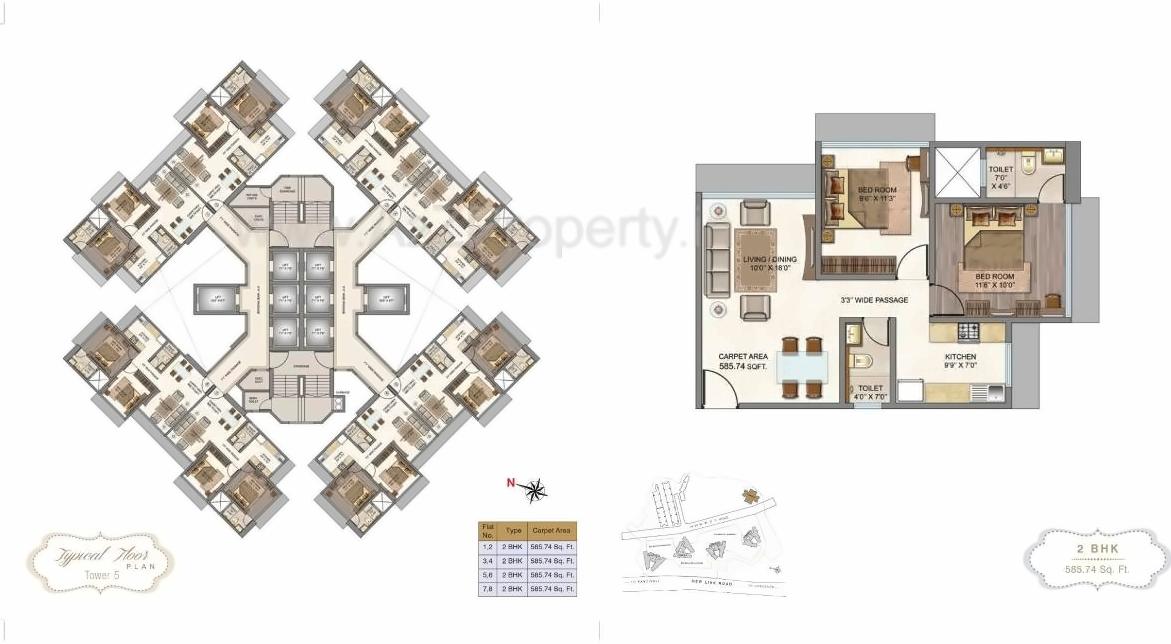 Layout of real estate project Auris Bliss located at Andheri, MumbaiSuburban, Maharashtra