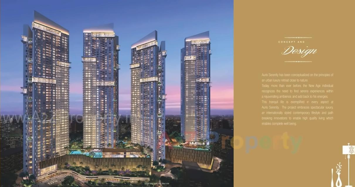 3D Elevation of real estate project Auris Serenity Tower located at Borivali, MumbaiSuburban, Maharashtra