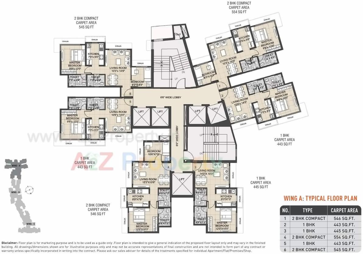 Layout of real estate project Avante located at Kurla, MumbaiSuburban, Maharashtra
