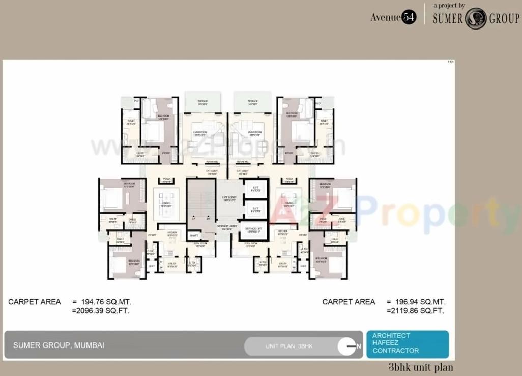Layout of real estate project Avenue located at Andheri, MumbaiSuburban, Maharashtra