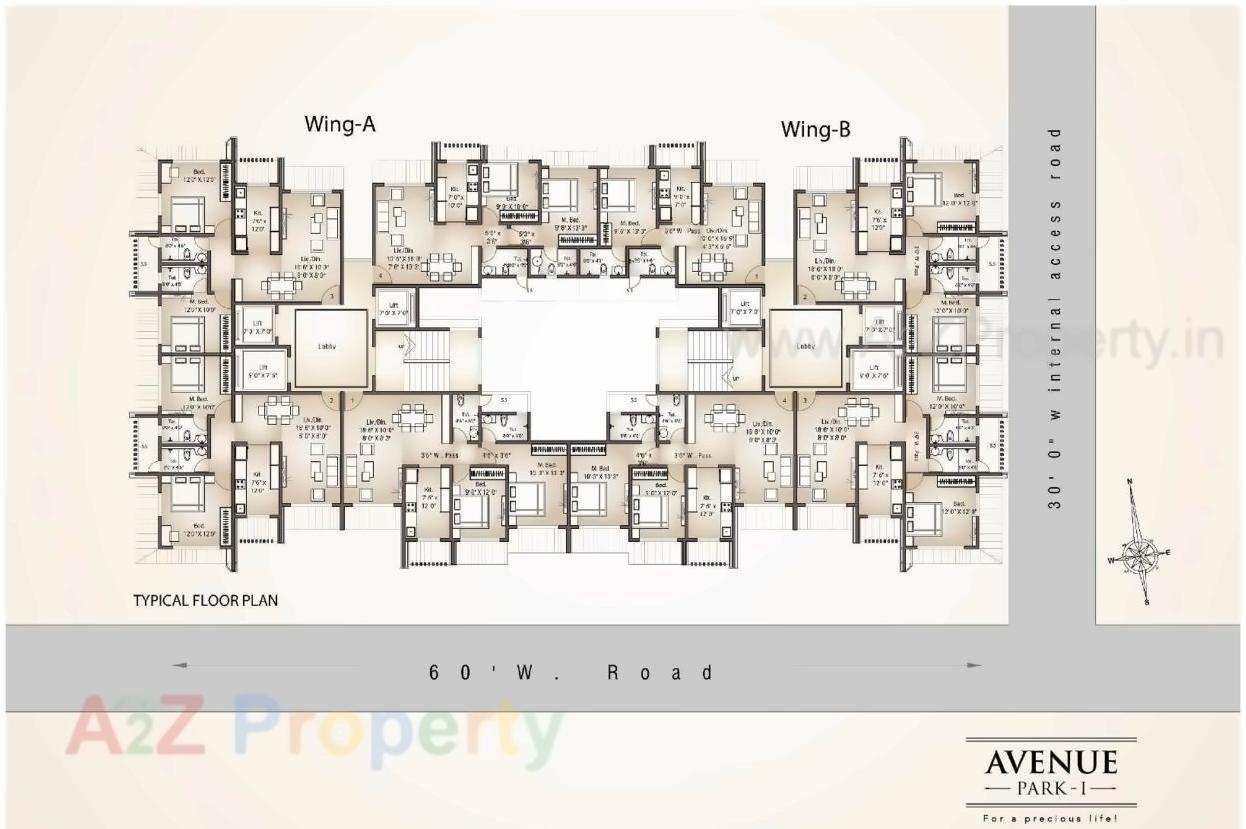 Layout of real estate project Avenue Park located at Borivali, MumbaiSuburban, Maharashtra