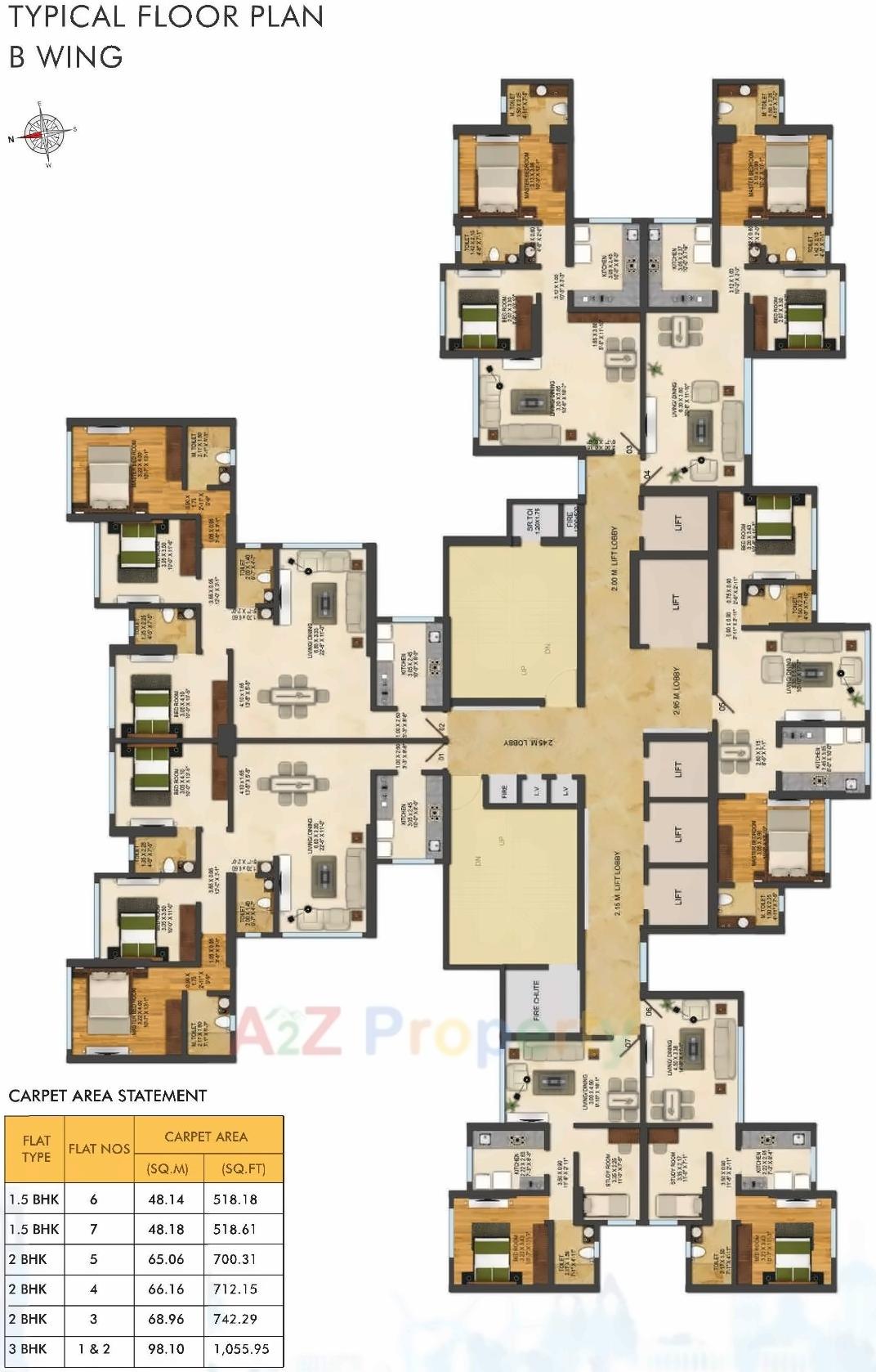 Layout of real estate project Avenue located at Borivali, MumbaiSuburban, Maharashtra