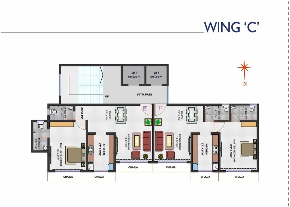 Layout of real estate project Avirahi Heights located at Borivali, MumbaiSuburban, Maharashtra