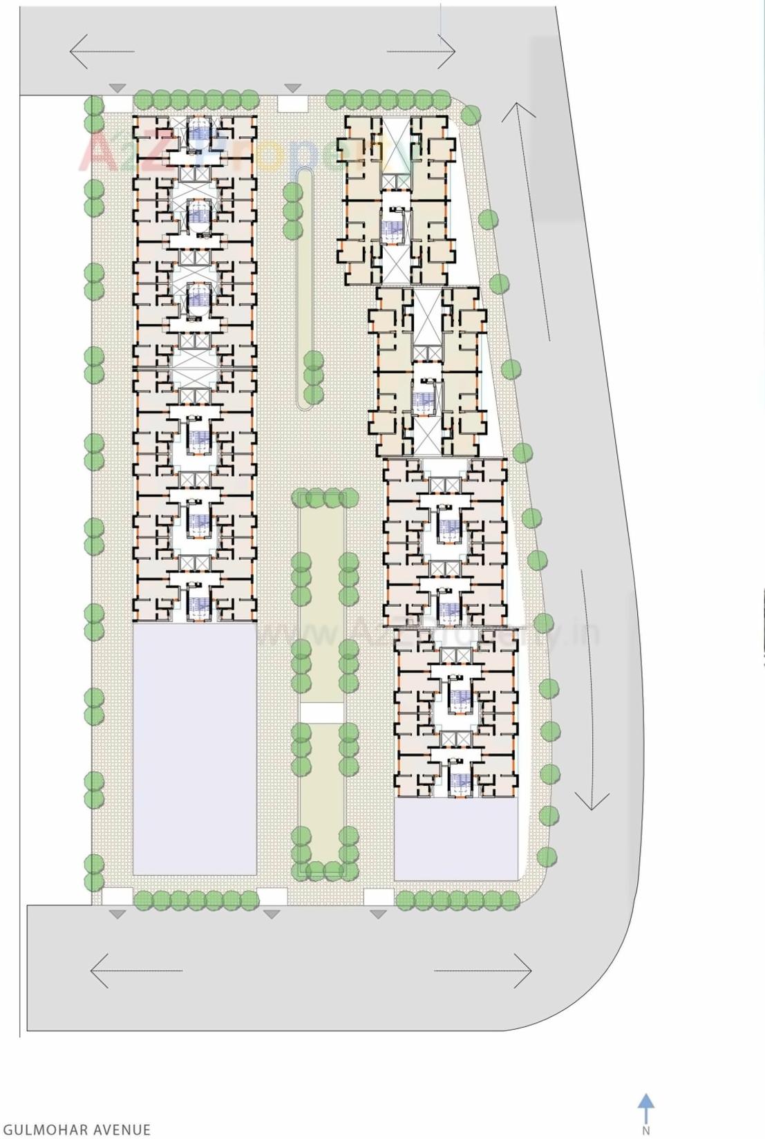 Layout of real estate project Bandra North Gulmohar Avenue located at Andheri, MumbaiSuburban, Maharashtra
